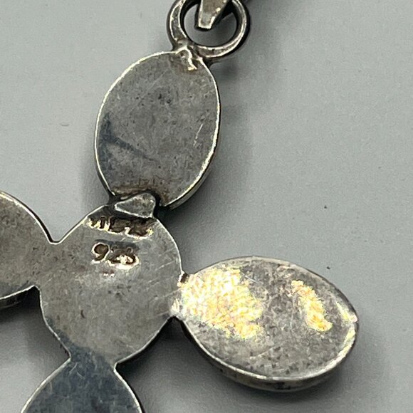 Mexico Sterling Rainbow Calsilica Necklace, Bracelet and Earring Set JP230 - Picture 7 of 9